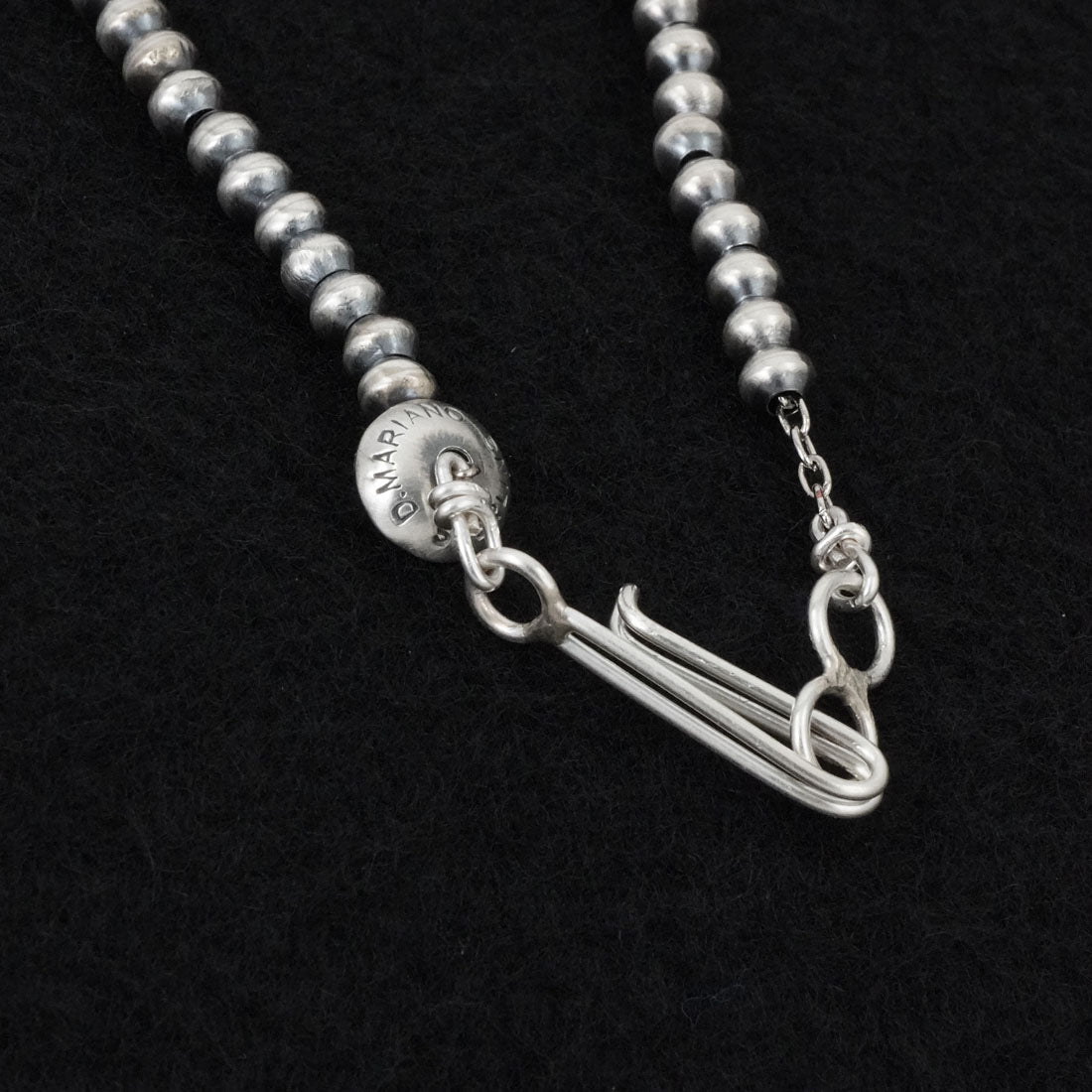 Dorinda Mariano Sterling Silver Navajo Pearl Necklace 18"