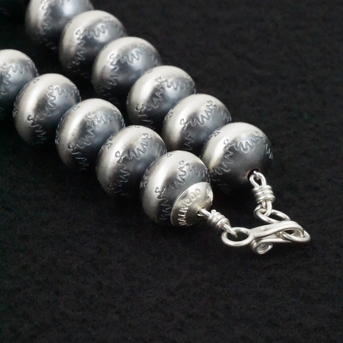 Bryannen Halwood Sterling Silver Navajo Pearl Necklace 26"