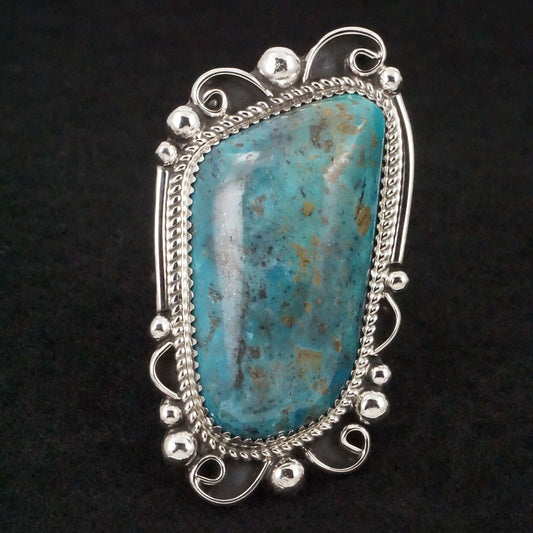 Leslie Nez Turquoise & Sterling Silver Ring Size 10