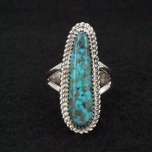 Leslie Nez Turquoise & Sterling Silver Ring Size 10.25