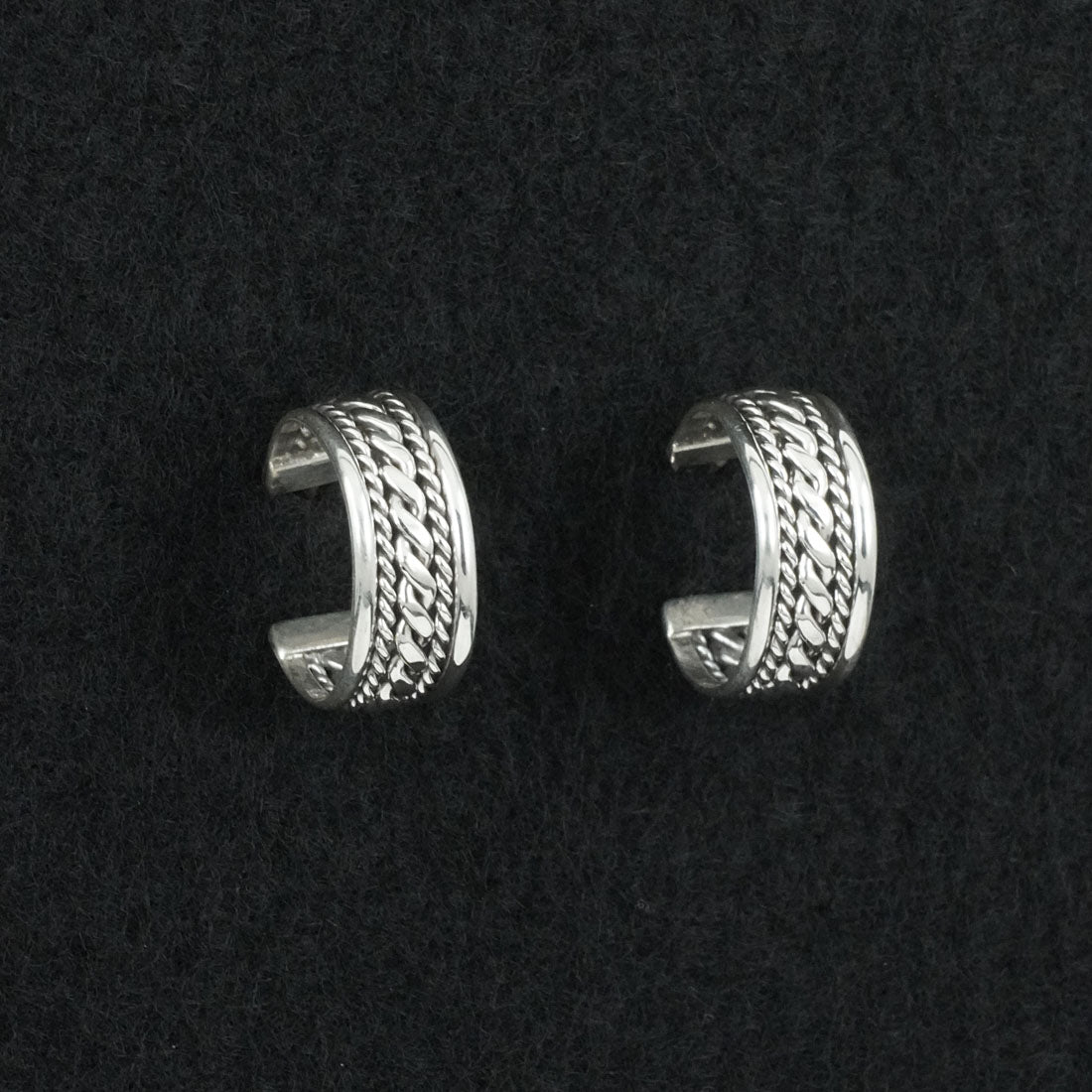 Elaine Tahe Sterling Silver Hoop Earrings
