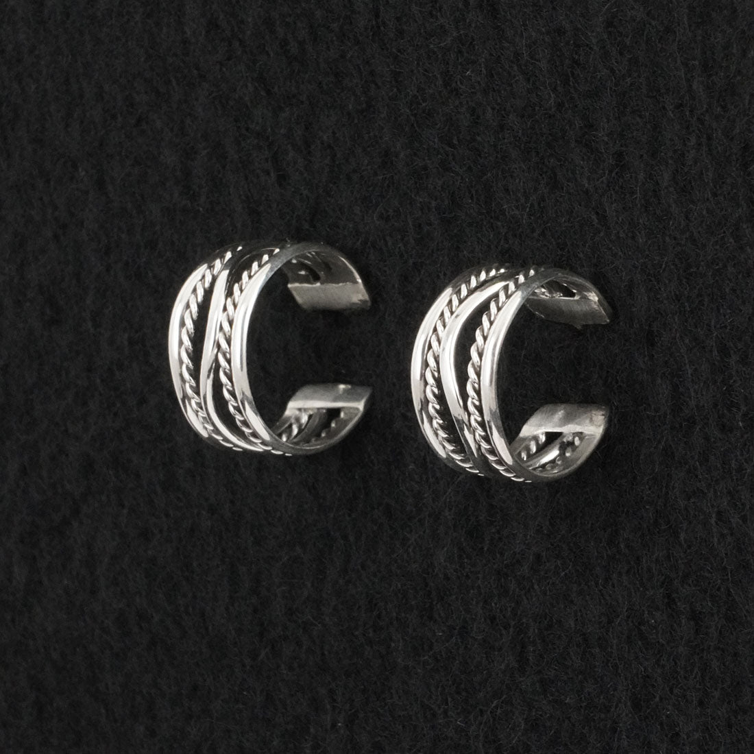 Elaine Tahe Sterling Silver Hoop Earrings