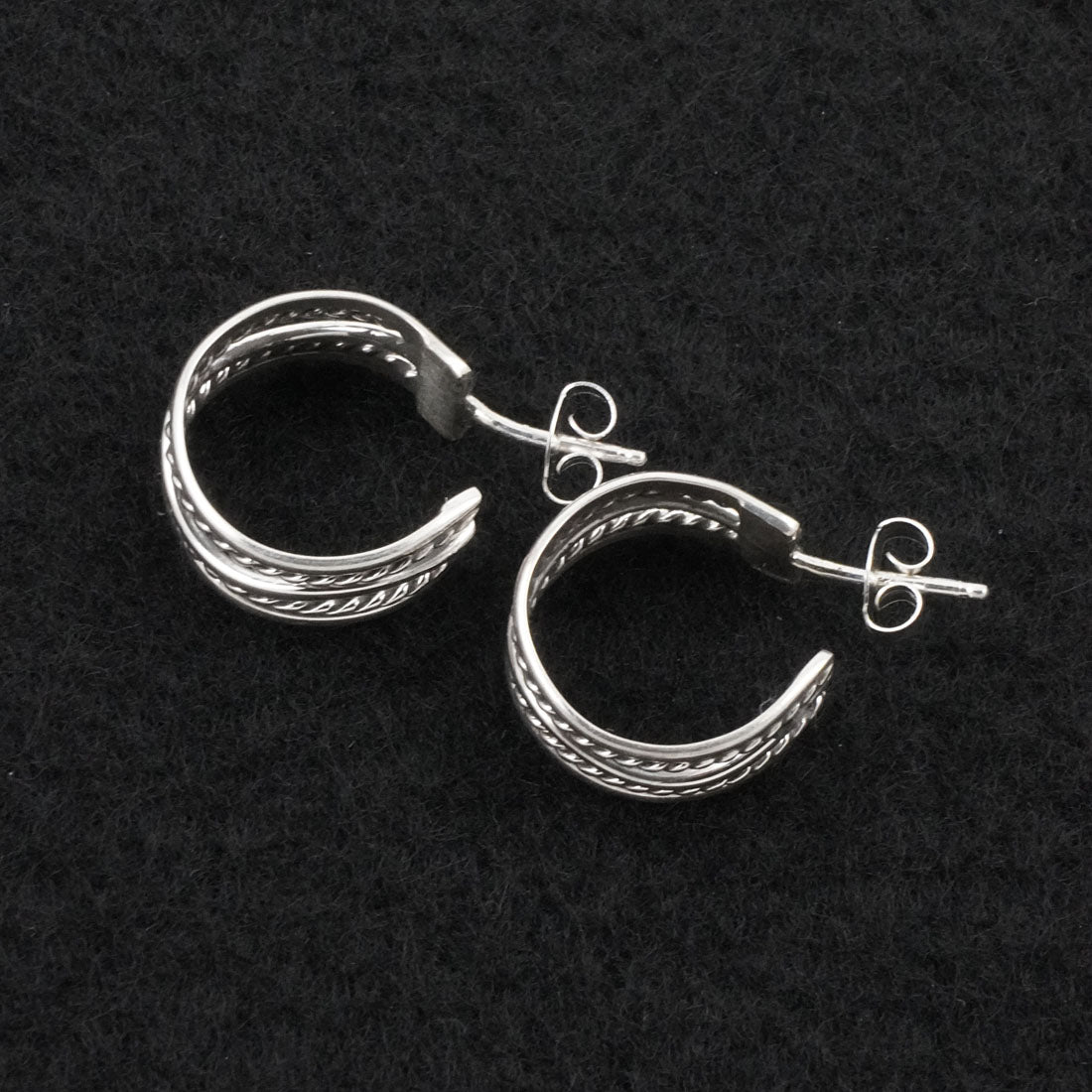 Elaine Tahe Sterling Silver Hoop Earrings