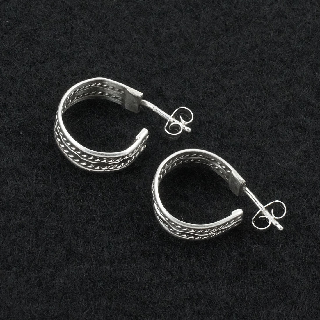 Elaine Tahe Sterling Silver Hoop Earrings