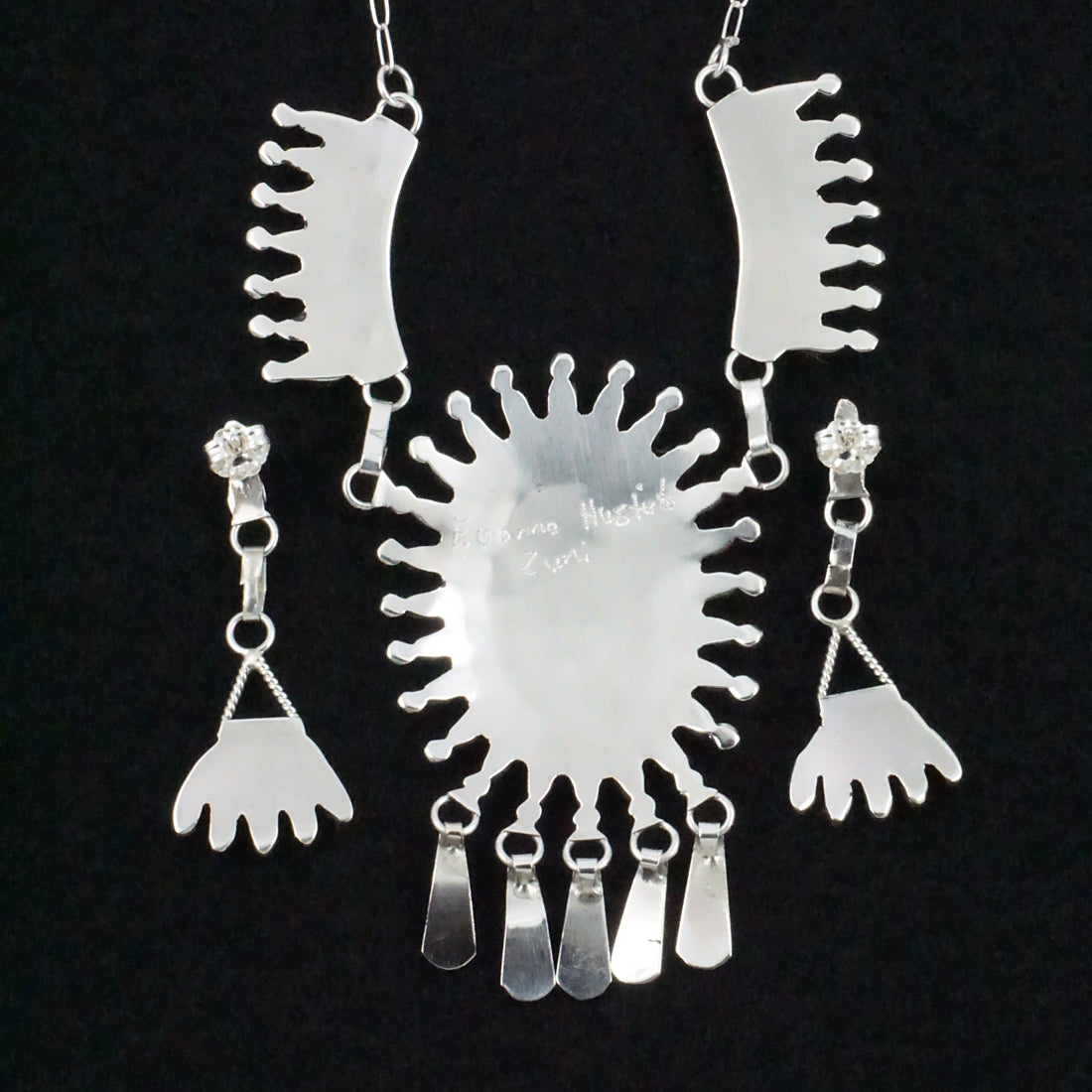 Evonne Hustito Turquoise & Sterling Silver Necklace & Earrings