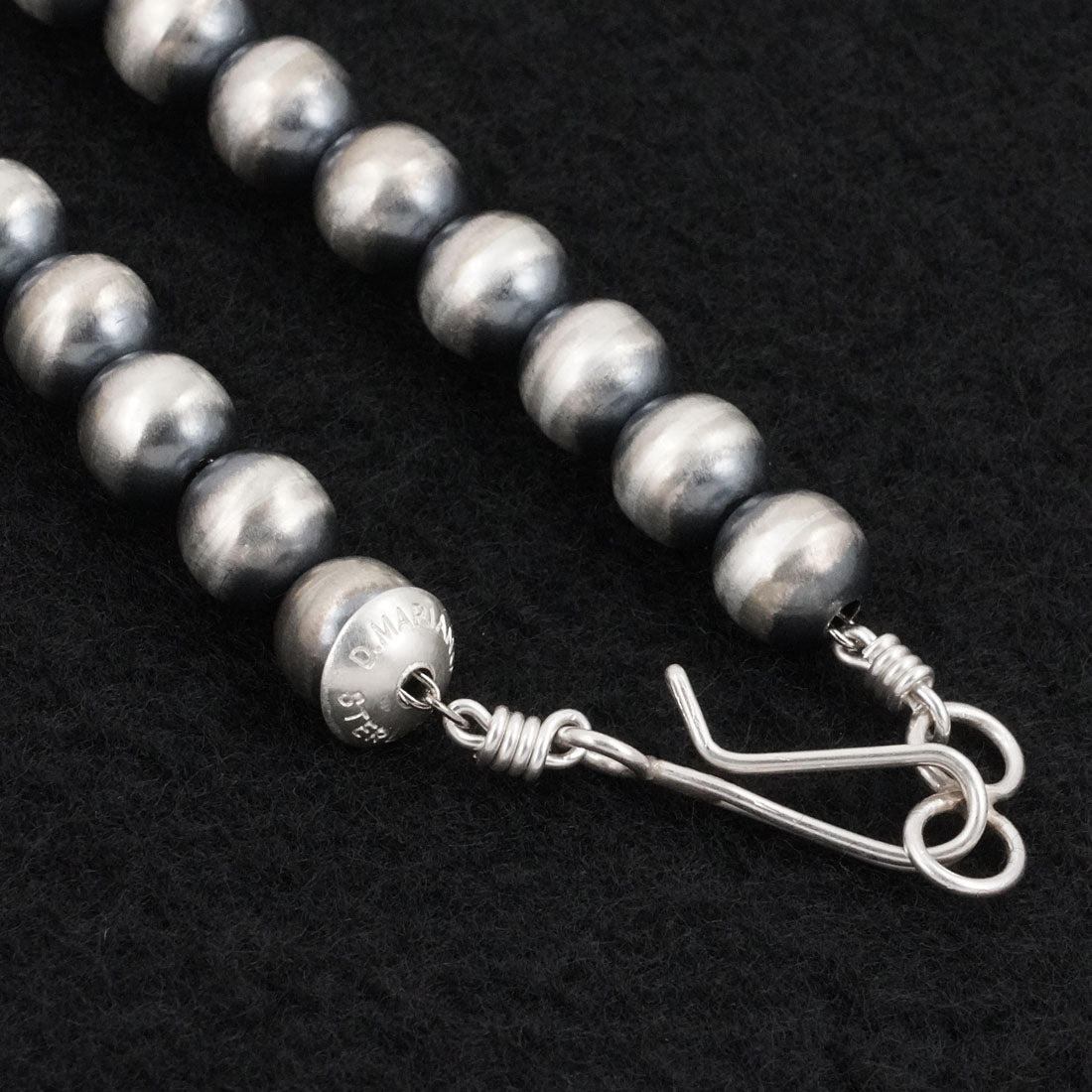 Dorinda Mariano Sterling Silver Navajo Pearl Necklace 28"