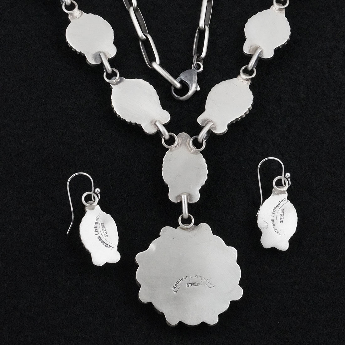 Kathleen Livingston Turquoise & Sterling Silver Necklace Set