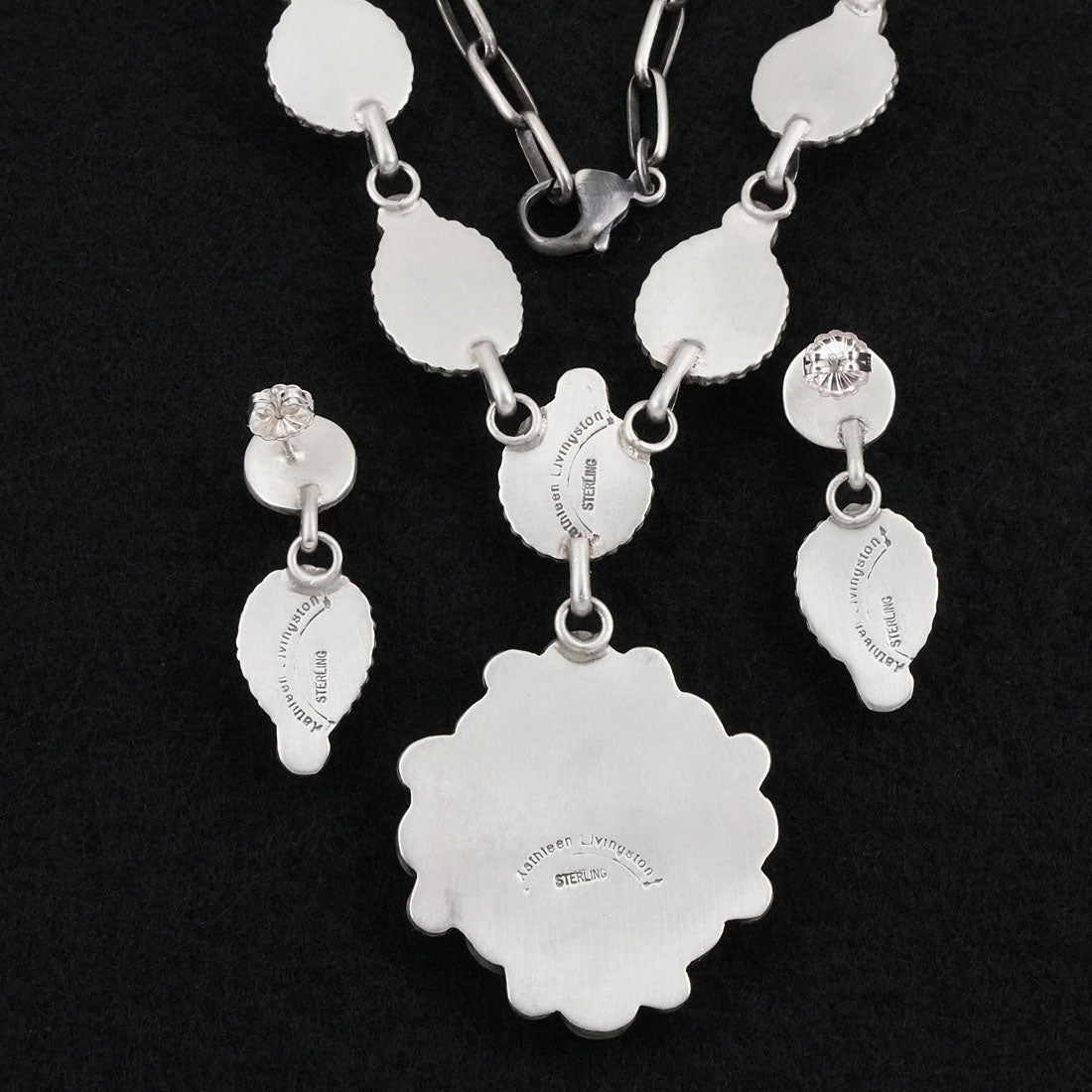 Kathleen Livingston Turquoise & Sterling Silver Necklace Set