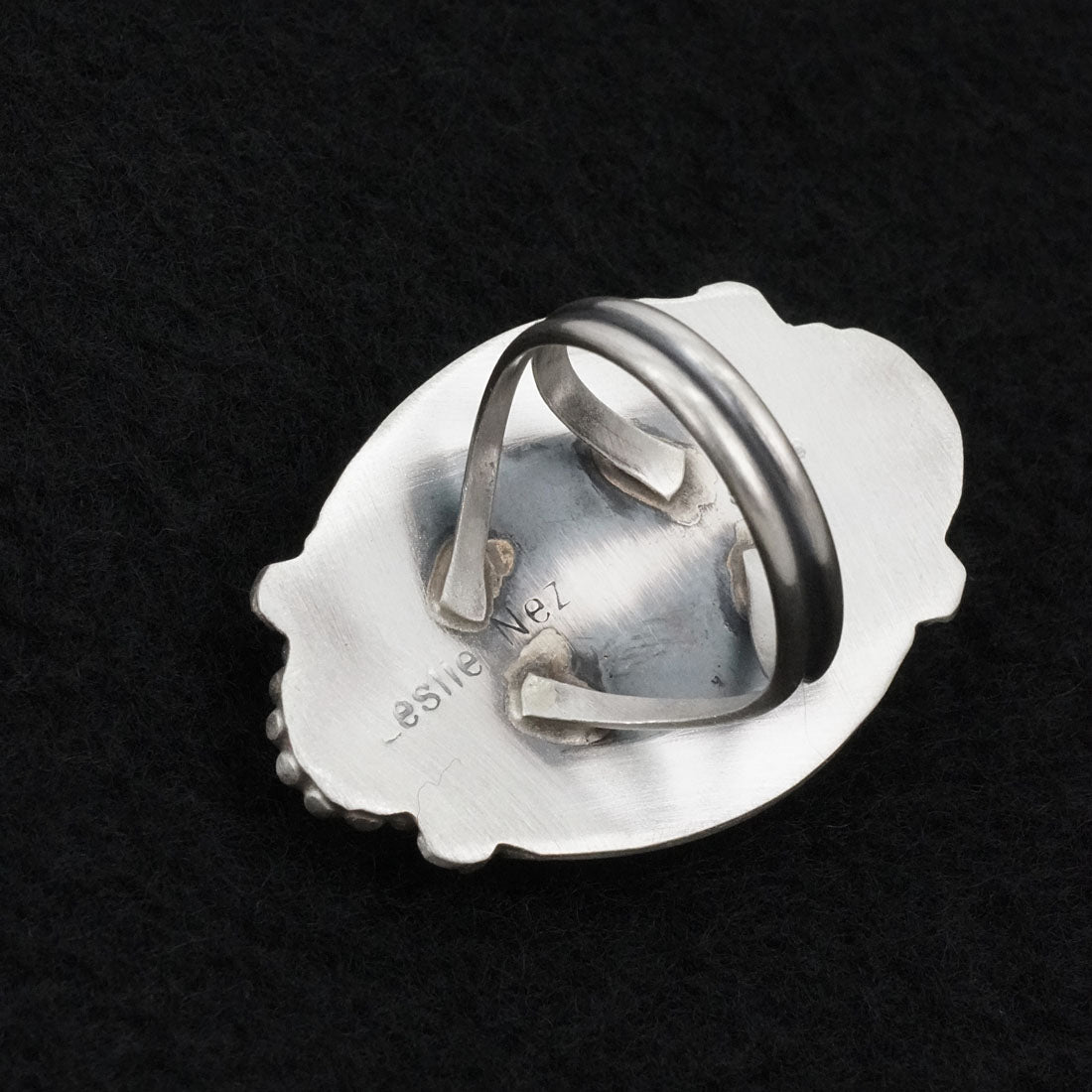 Leslie Nez Turquoise & Sterling Silver Ring Size 10