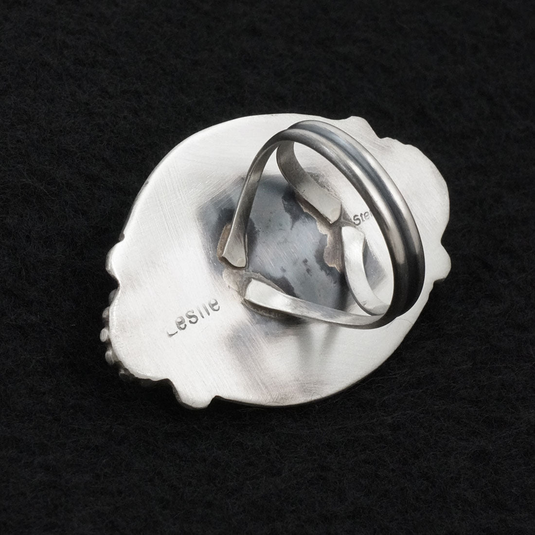 Leslie Nez Turquoise & Sterling Silver Ring Size 7.5