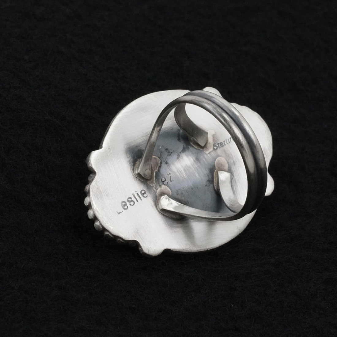 Leslie Nez Turquoise & Sterling Silver Ring Size 10