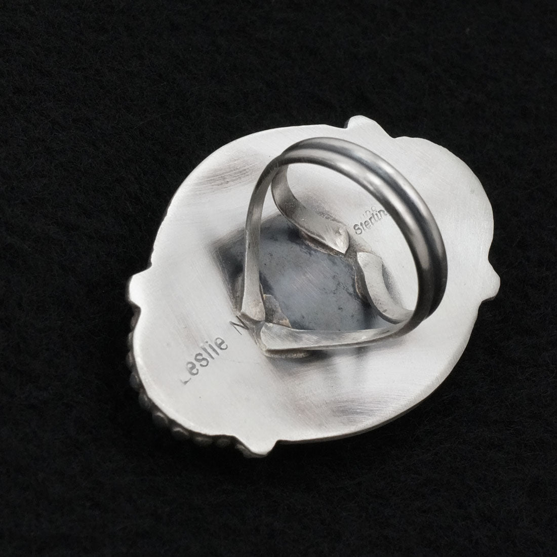 Leslie Nez Turquoise & Sterling Silver Ring Size 8.5