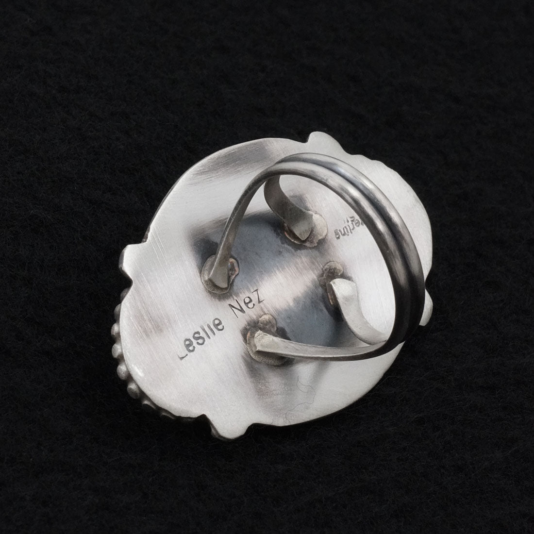 Leslie Nez Turquoise & Sterling Silver Ring Size 10.5