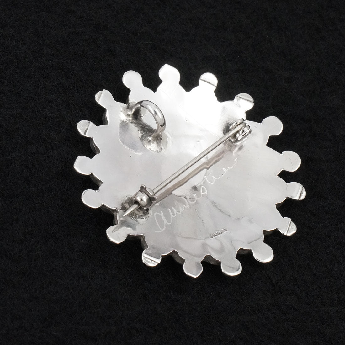 April Unkestine Multi-Stone & Sterling Silver Pendant/Pin