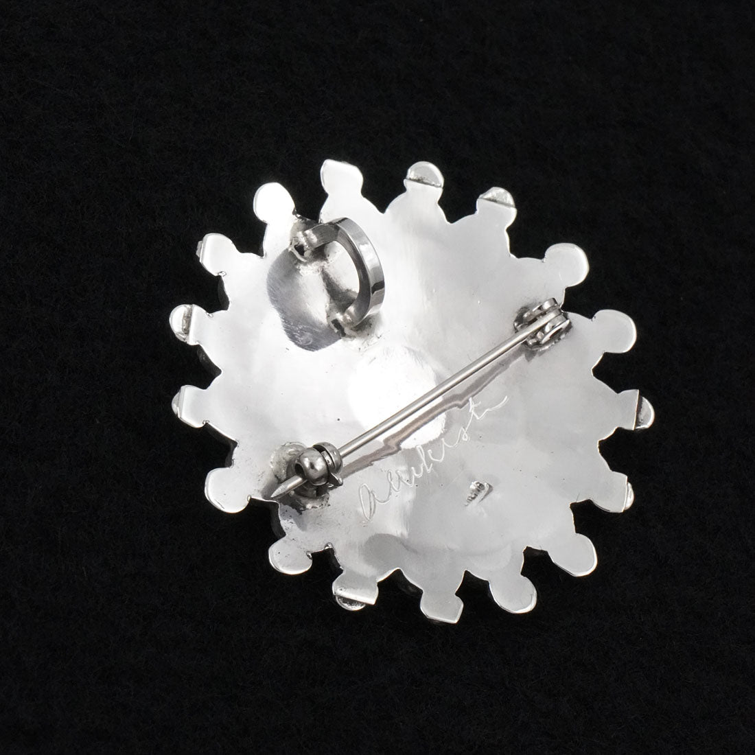 April Unkestine Multi-Stone & Sterling Silver Pendant/Pin