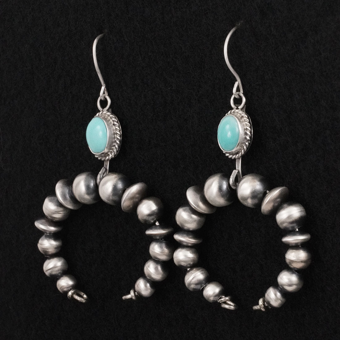 Rena Begay Turquoise & Sterling Silver Navajo Pearl Earrings