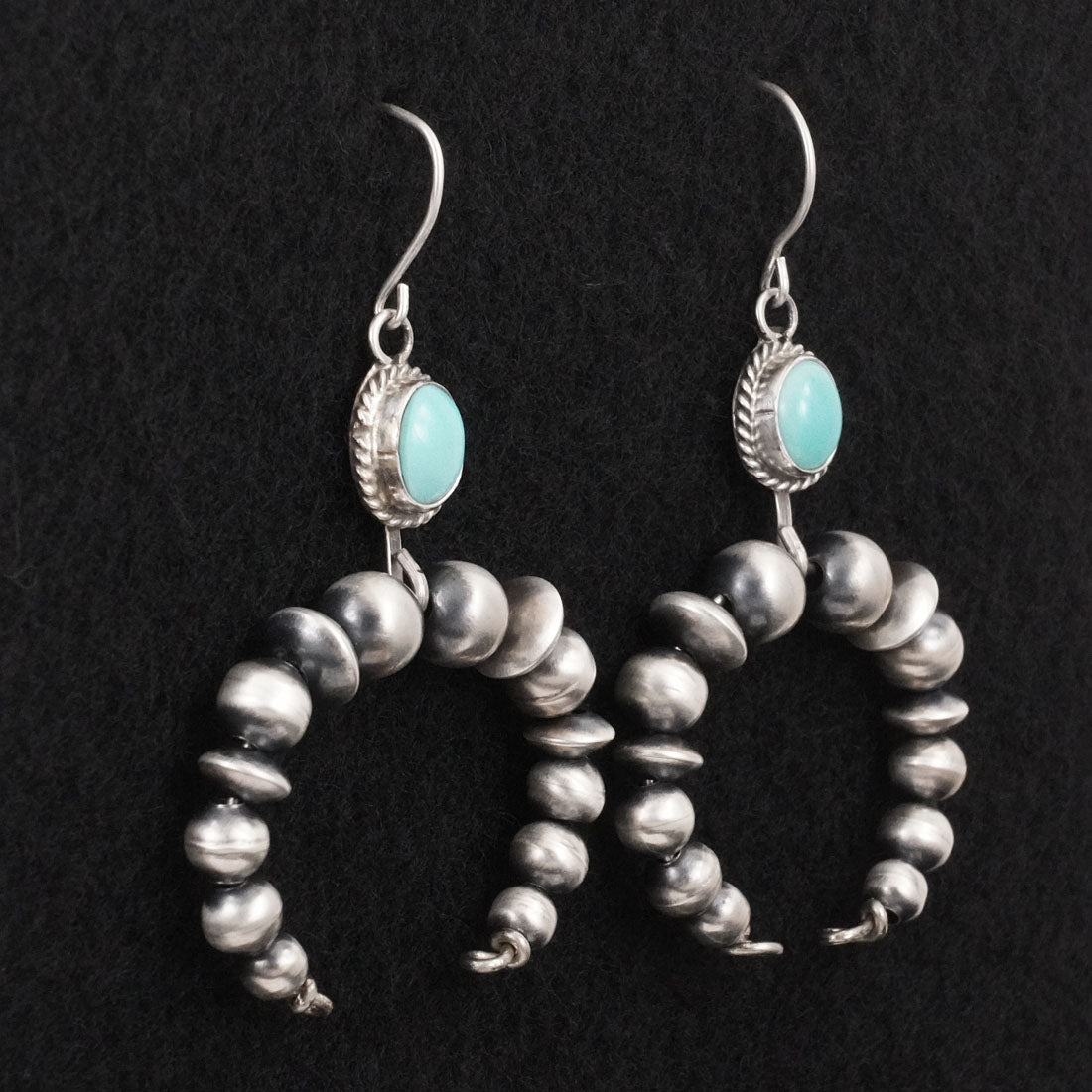 Rena Begay Turquoise & Sterling Silver Navajo Pearl Earrings