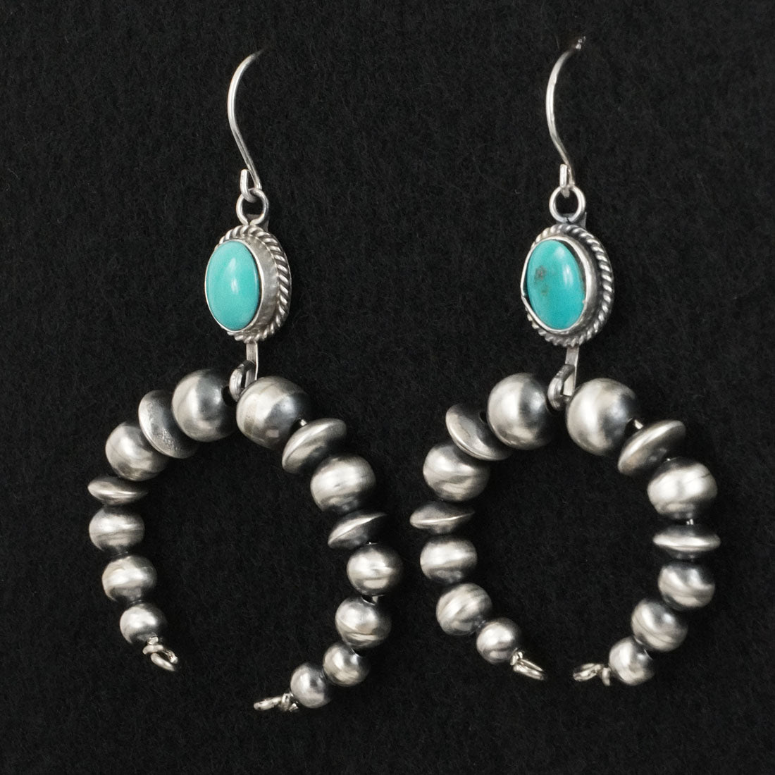 Rena Begay Turquoise & Sterling Silver Navajo Pearl Earrings