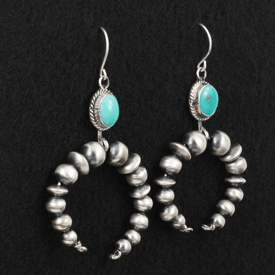 Rena Begay Turquoise & Sterling Silver Navajo Pearl Earrings