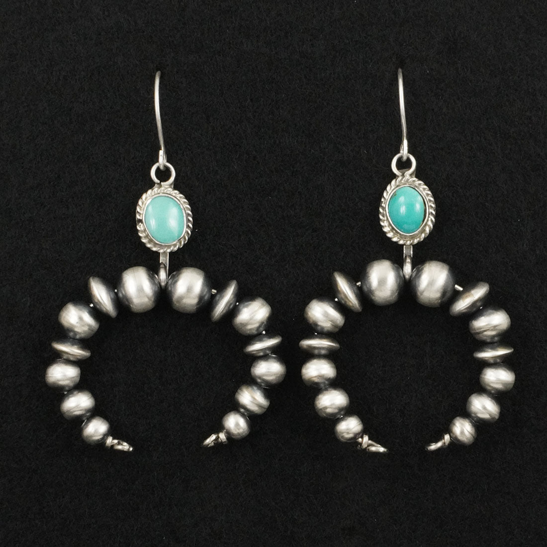 Rena Begay Turquoise & Sterling Silver Navajo Pearl Earrings
