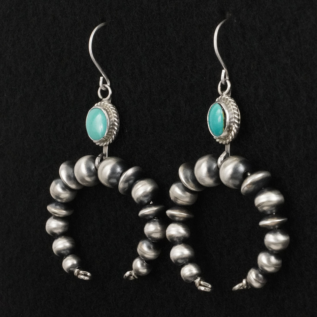 Rena Begay Turquoise & Sterling Silver Navajo Pearl Earrings
