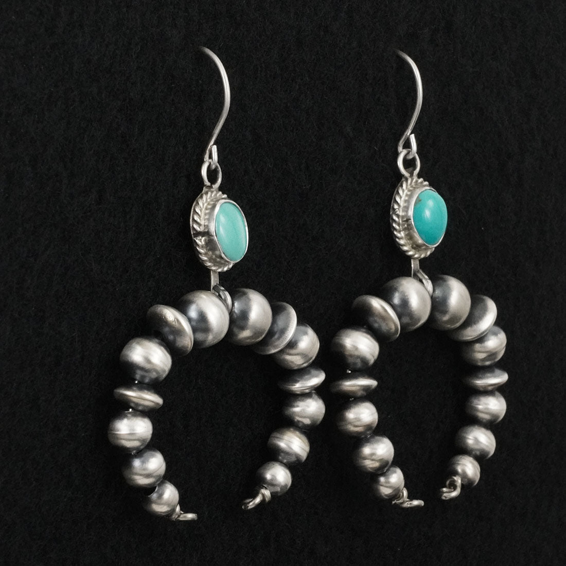 Rena Begay Turquoise & Sterling Silver Navajo Pearl Earrings