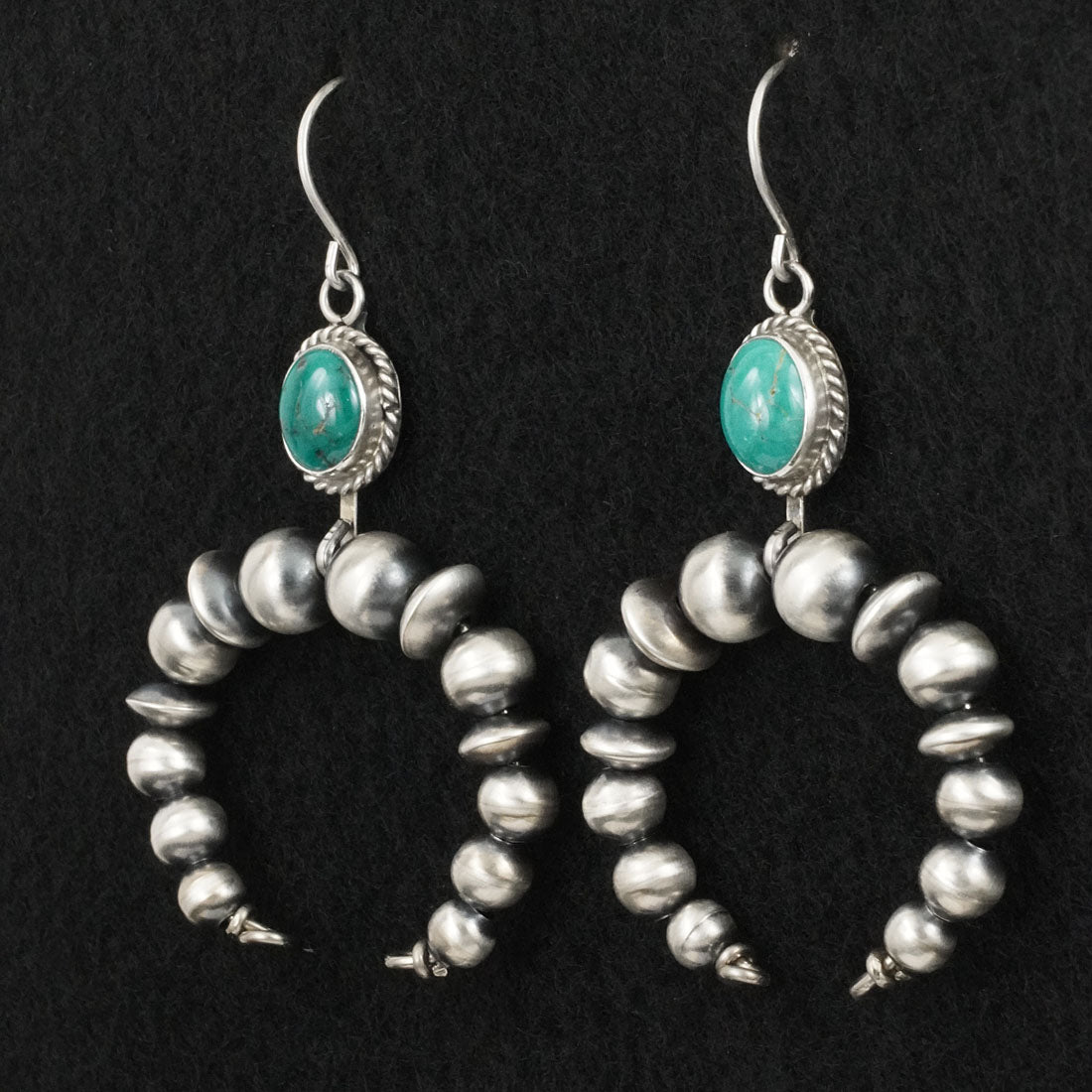 Rena Begay Turquoise & Sterling Silver Navajo Pearl Earrings
