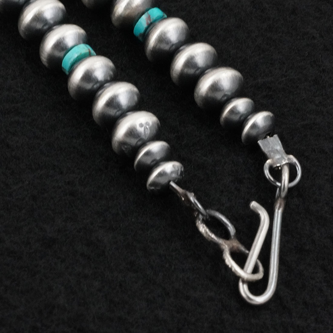 Tonisha Haley Turquoise & Sterling Silver Navajo Pearl Necklace 20"