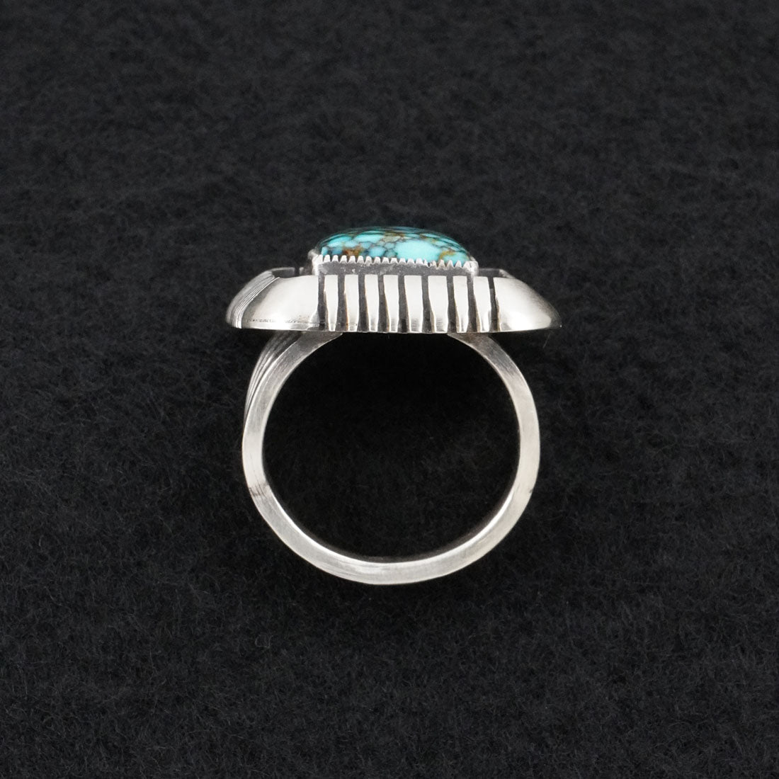 Calvin Martinez Turquoise & Sterling Silver Ring Size 7.5