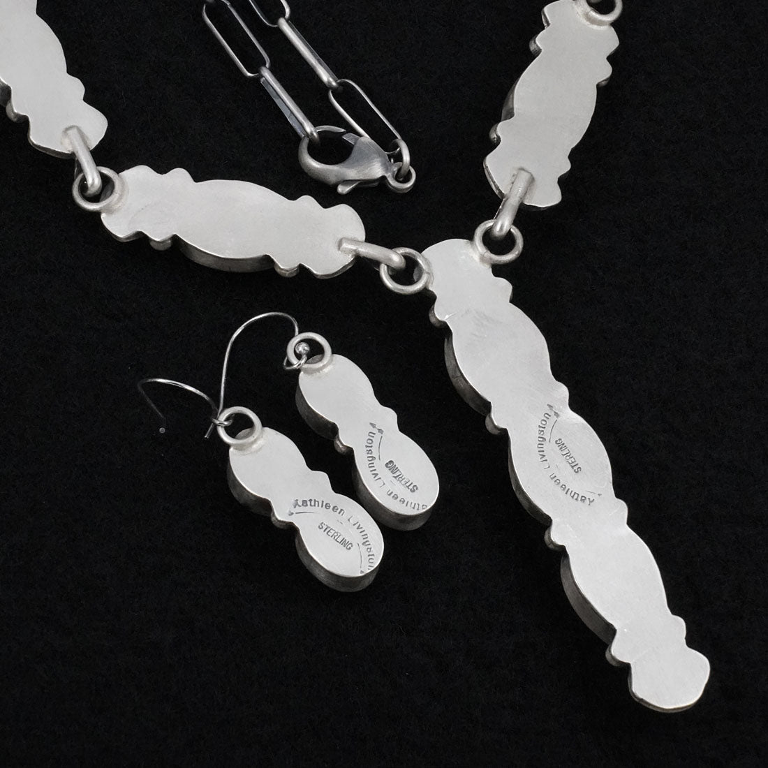 Kathleen Livingston Turquoise & Sterling Silver Necklace Set