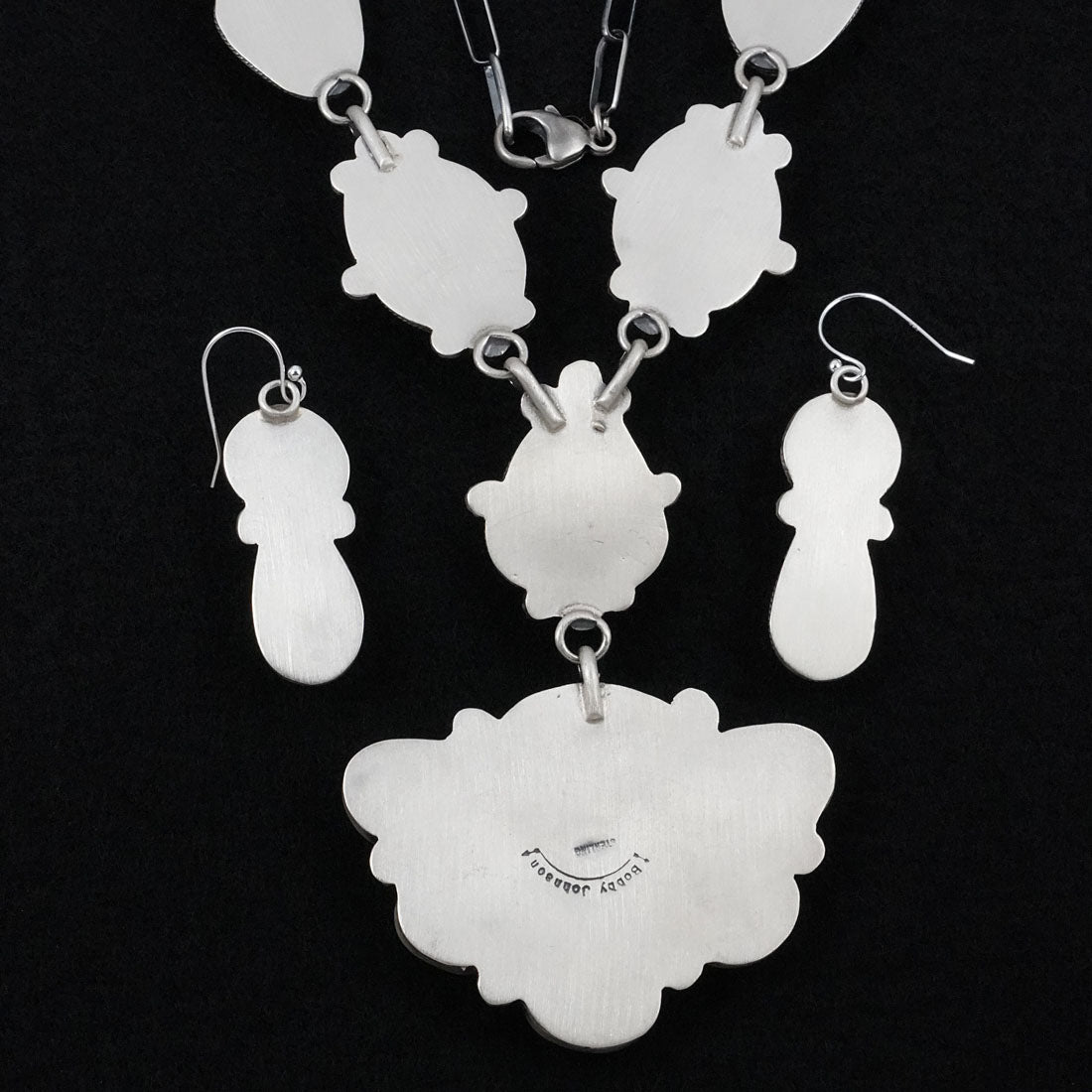 Bobby Johnson Turquoise & Sterling Silver Necklace Set