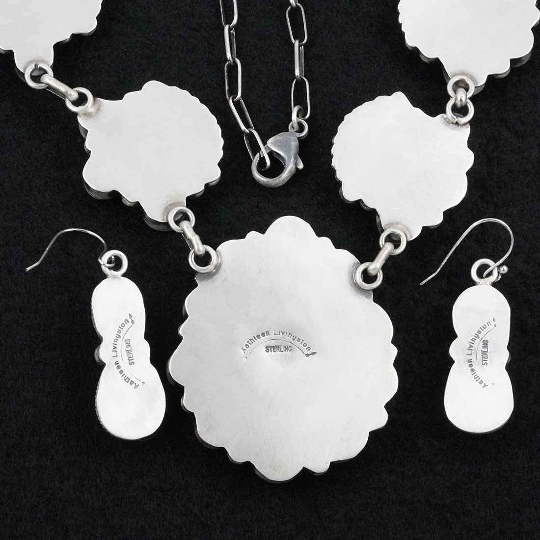 Kathleen Livingston Turquoise & Sterling Silver Necklace Set