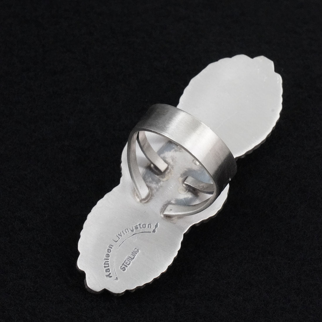 Kathleen Livingston Turquoise & Sterling Silver Ring Size 8.5