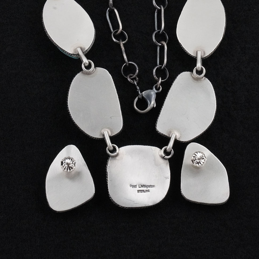 Paul Livingston Turquoise & Sterling Silver Necklace Set