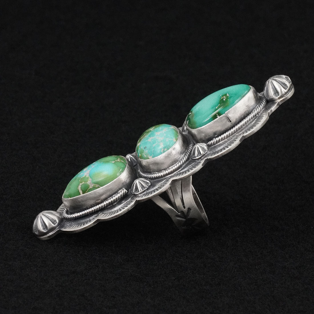 Bobby Johnson Turquoise & Sterling Silver Ring Size 6.5