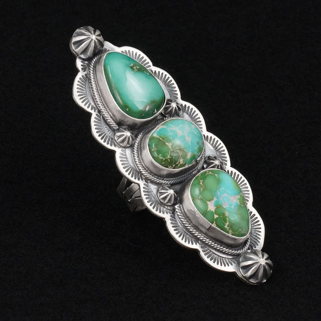 Bobby Johnson Turquoise & Sterling Silver Ring Size 6.5