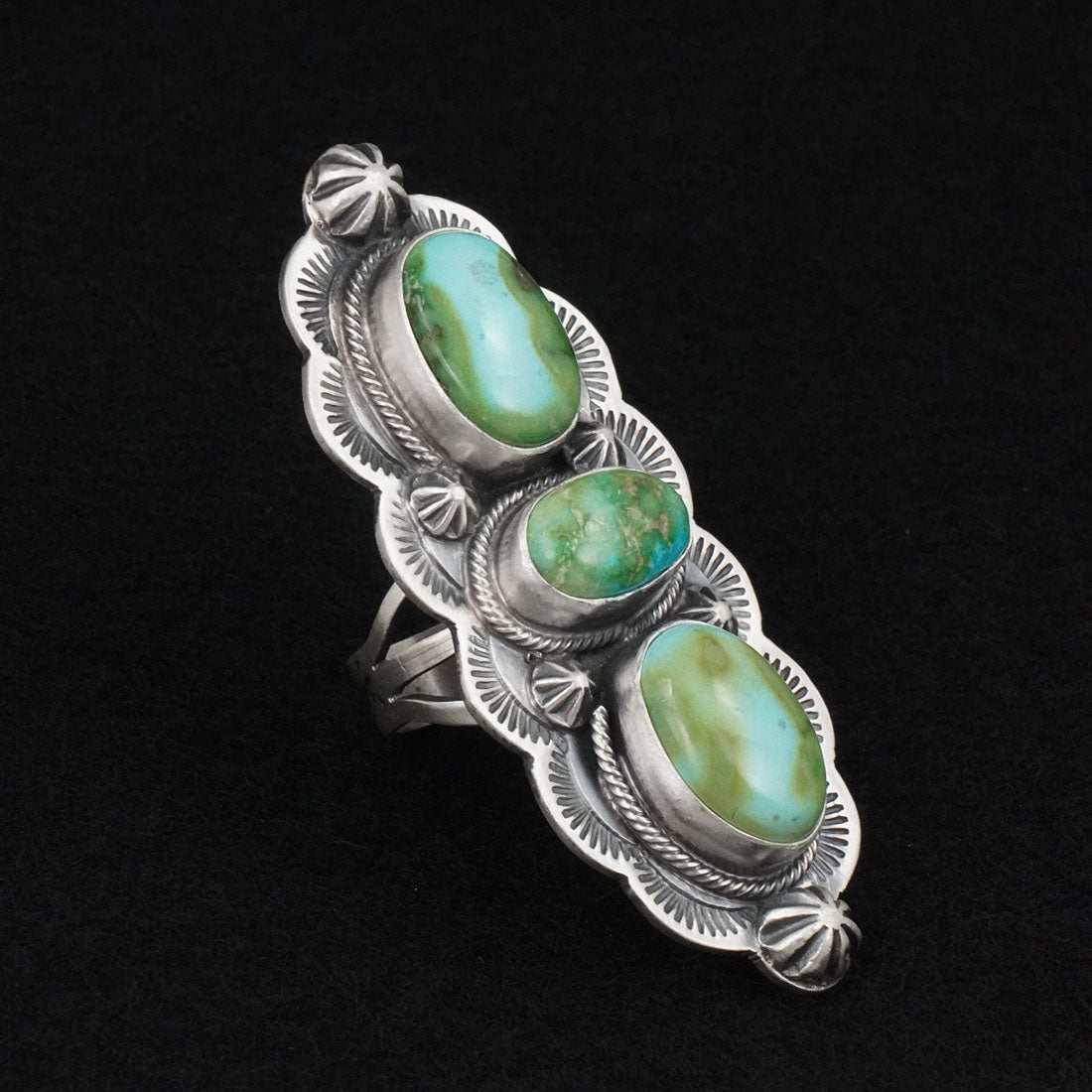 Bobby Johnson Turquoise & Sterling Silver Ring Size 7