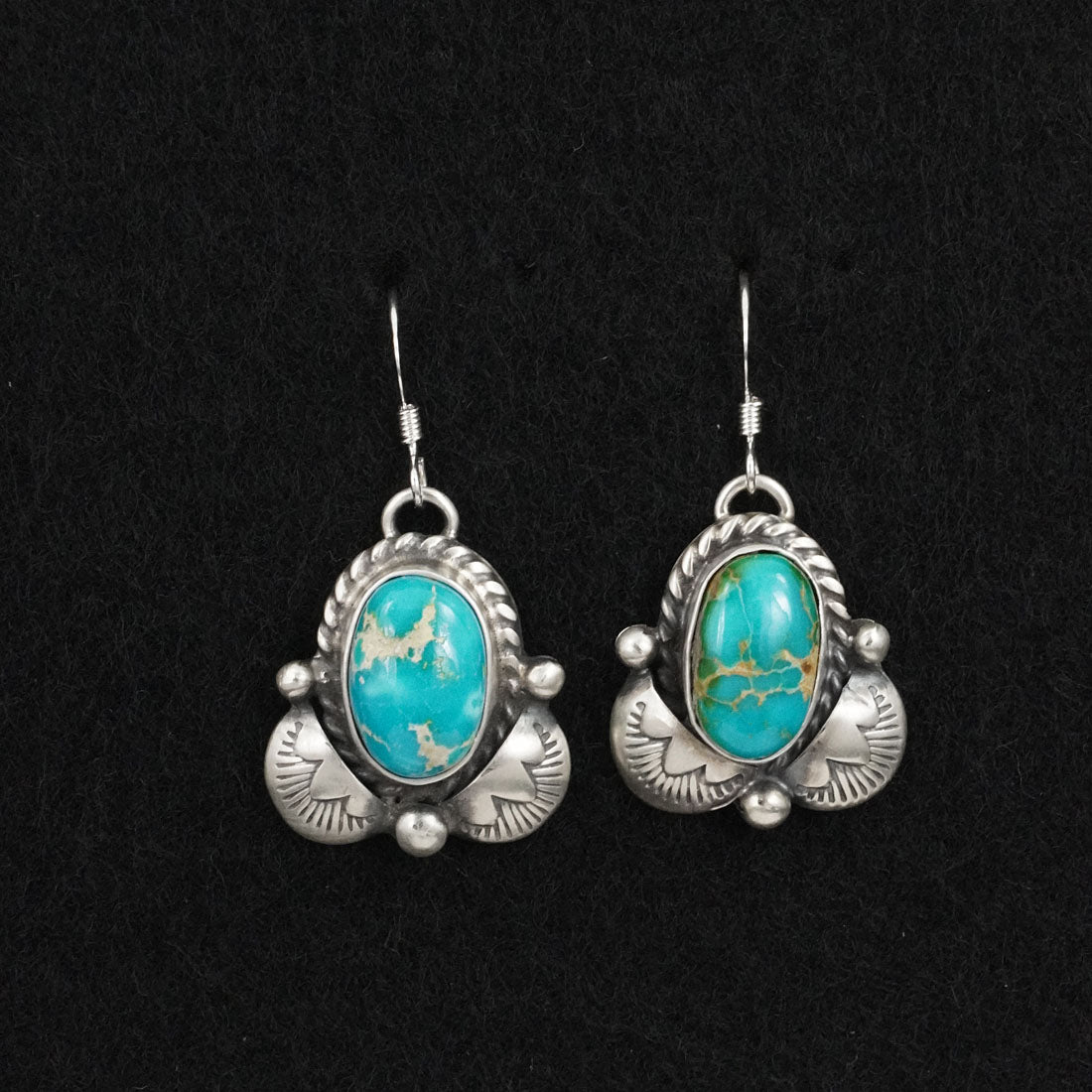 Vernon Johnson Turquoise & Sterling Silver Squash Blossom Set