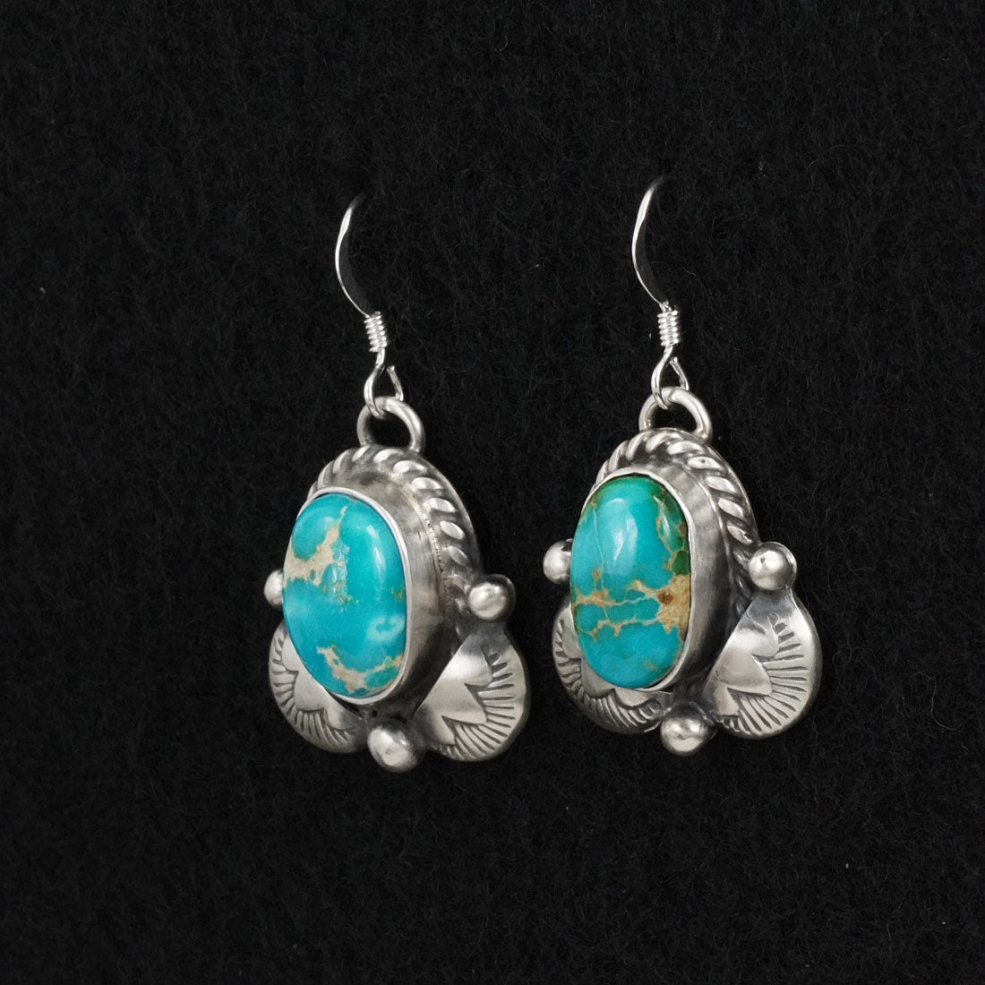 Vernon Johnson Turquoise & Sterling Silver Squash Blossom Set