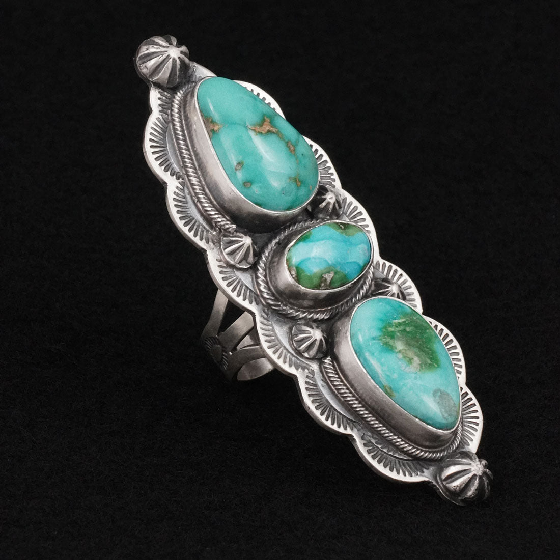 Bobby Johnson Turquoise & Sterling Silver Ring Size 7