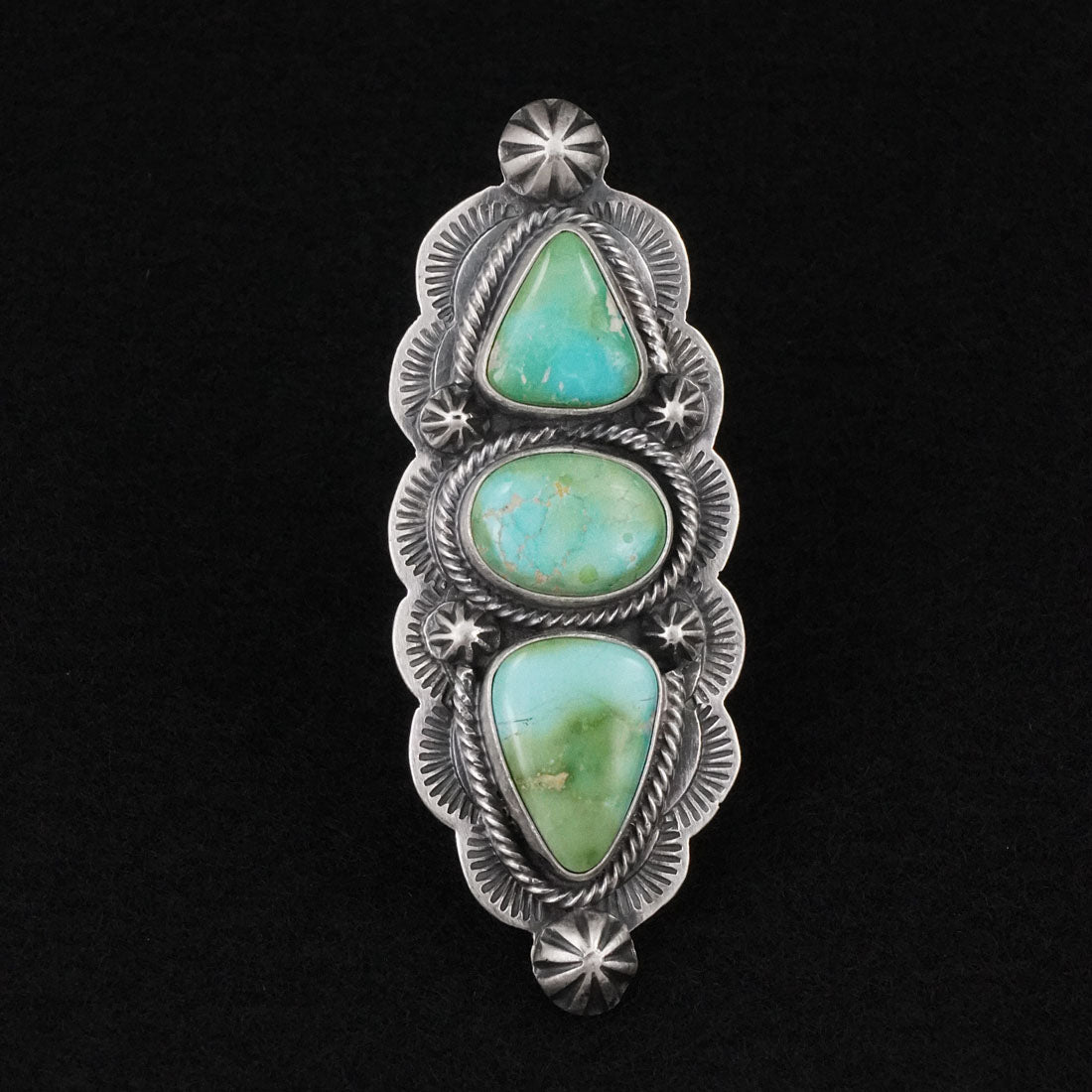 Bobby Johnson Turquoise & Sterling Silver Ring Size 8