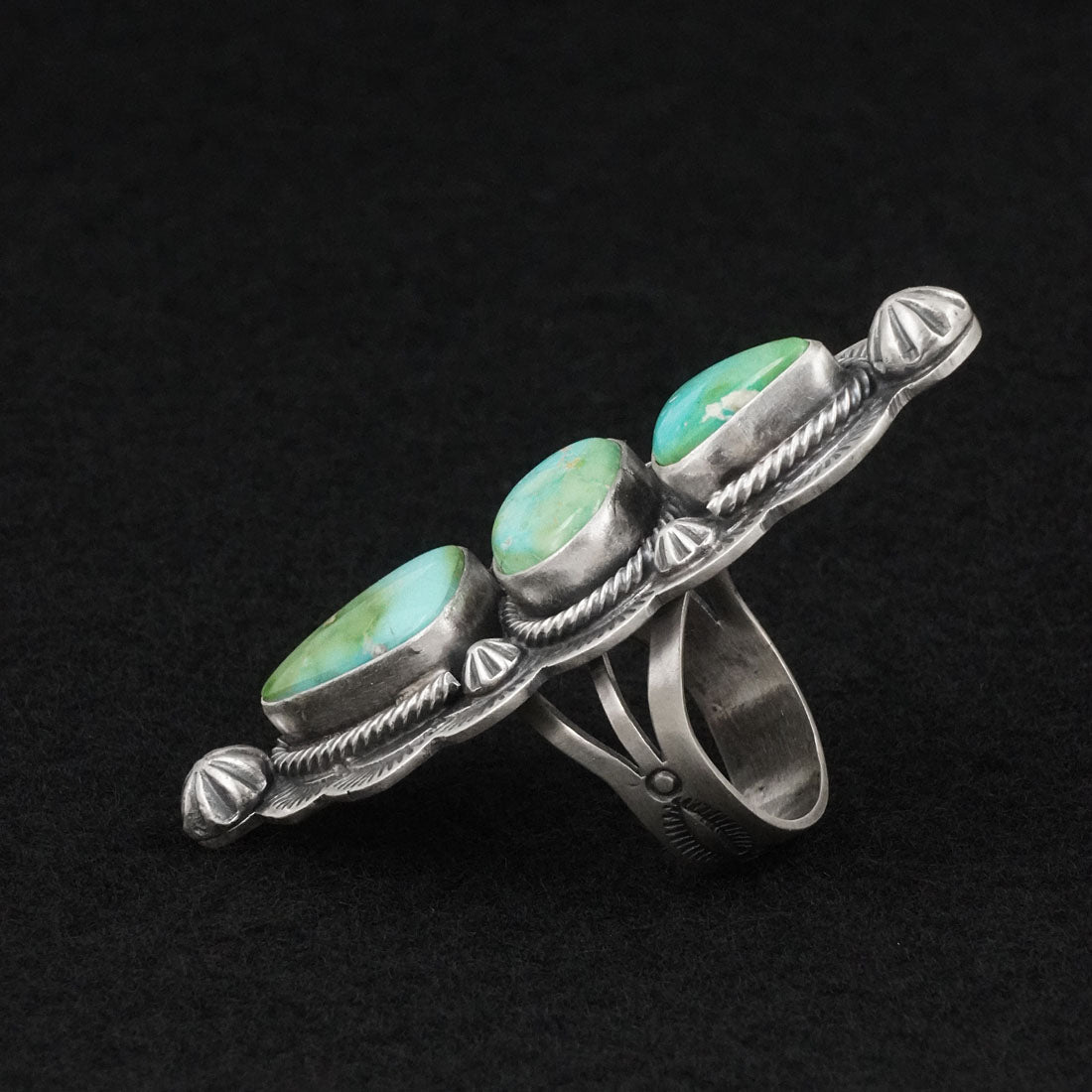 Bobby Johnson Turquoise & Sterling Silver Ring Size 8