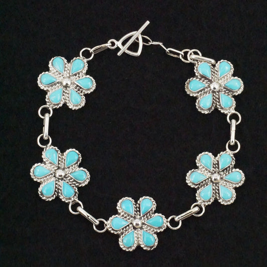 Gina Dosedo Turquoise & Sterling Silver Link Bracelet
