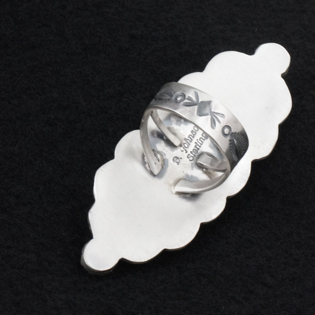 Bobby Johnson Turquoise & Sterling Silver Ring Size 8