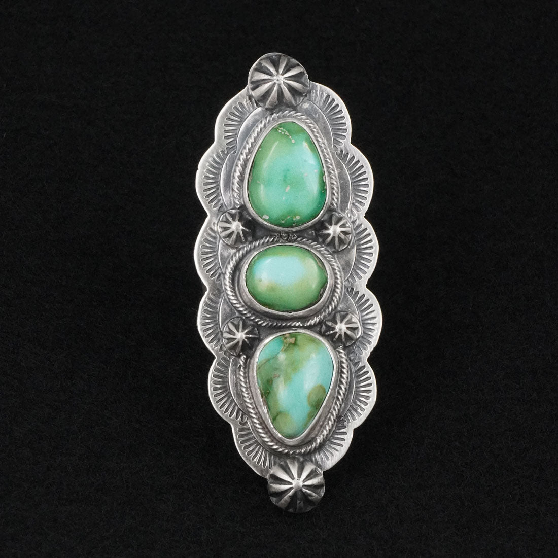 Bobby Johnson Turquoise & Sterling Silver Ring Size 8.5