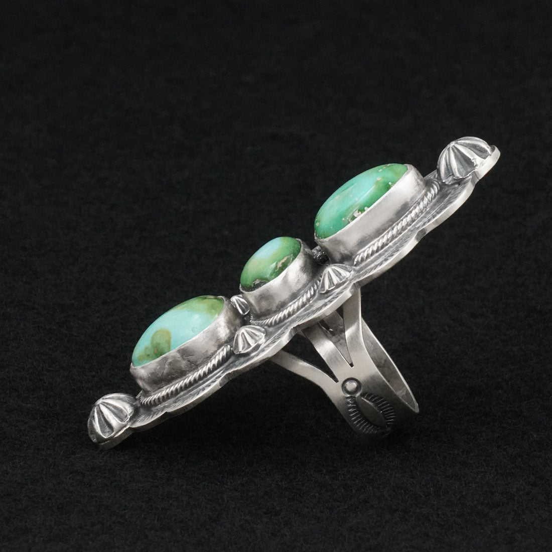 Bobby Johnson Turquoise & Sterling Silver Ring Size 8.5