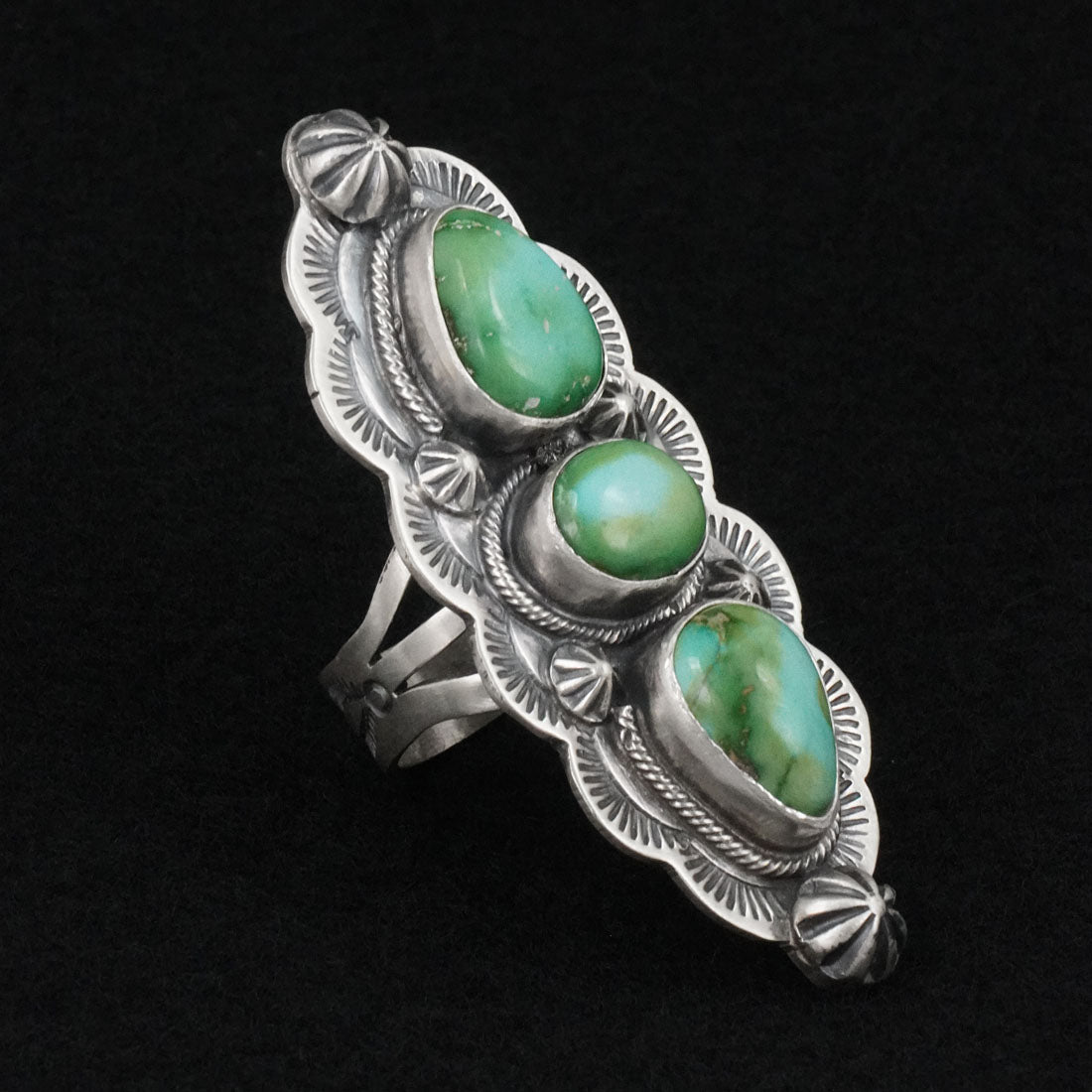 Bobby Johnson Turquoise & Sterling Silver Ring Size 8.5