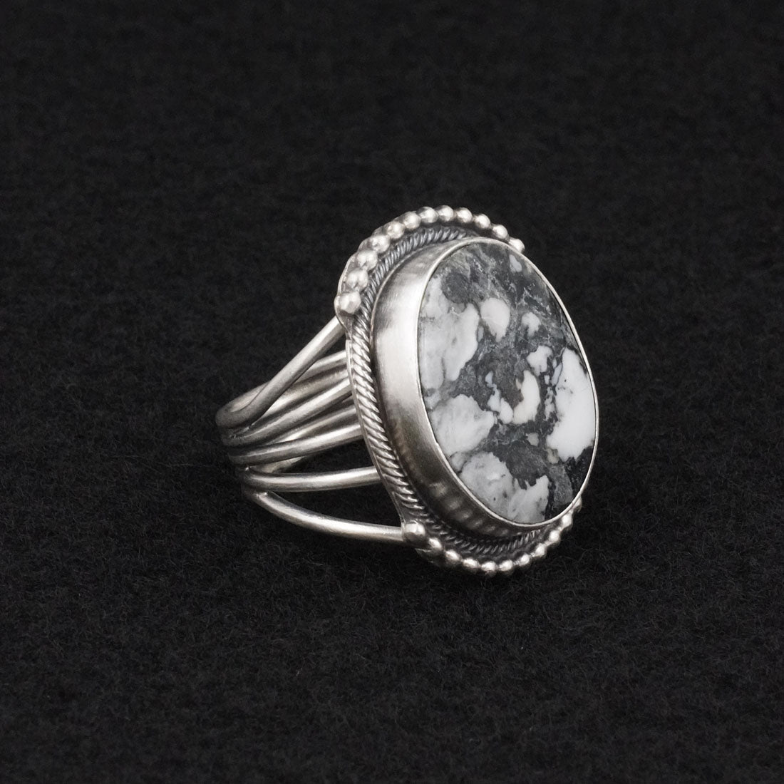 Kathleen Livingston White Buffalo & Sterling Silver Ring Size 6