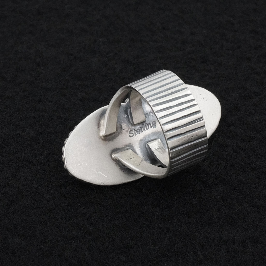 Bobby Johnson Turquoise & Sterling Silver Ring Size 8