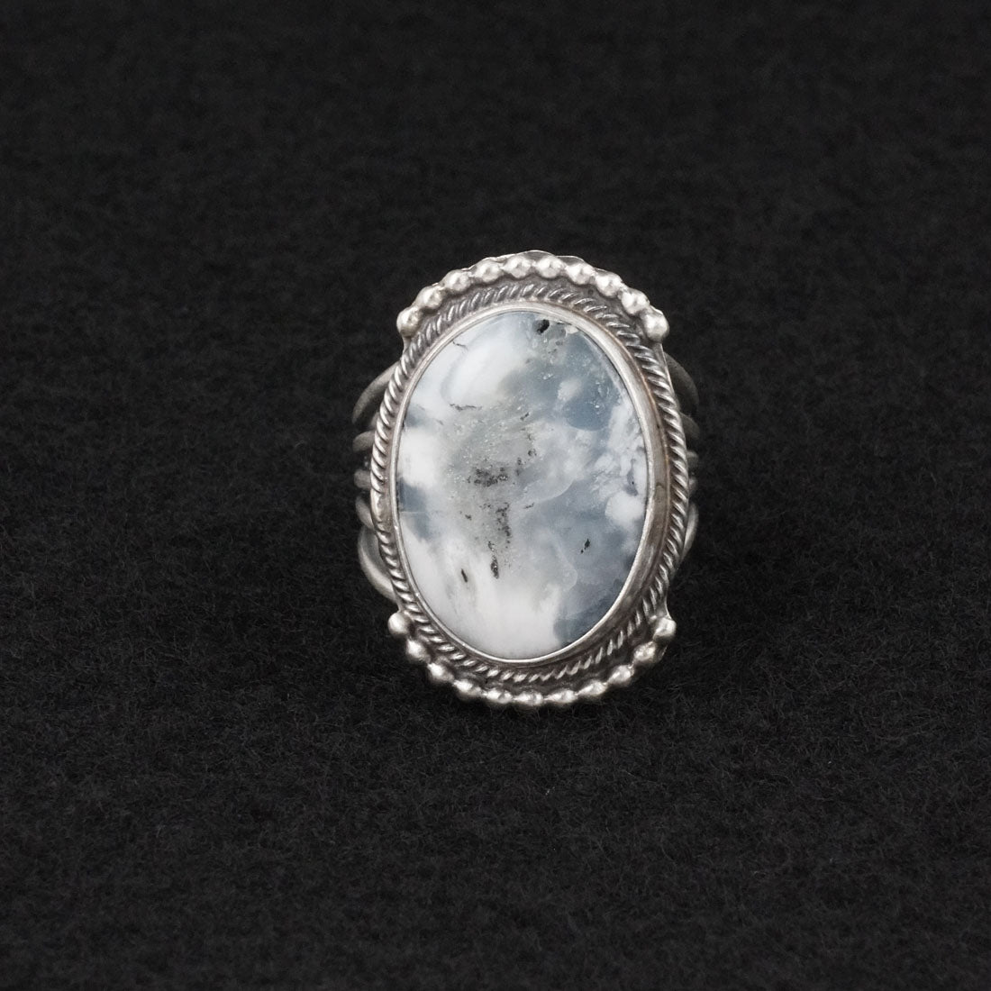 Kathleen Livingston White Buffalo & Sterling Silver Ring Size 6.5